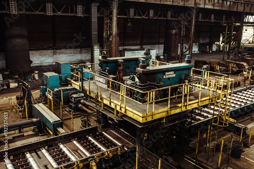 interior of an old abandoned steel factory in western Europe