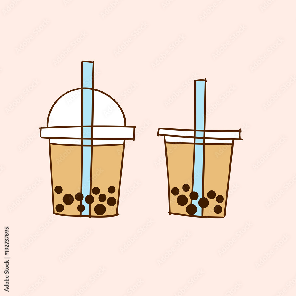 Milk Bubble Tea. Doodle drawing vector Stock Vector Adobe Stock