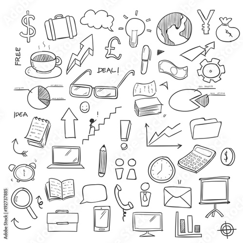 Hand Drawing Business Doodle Vector photo