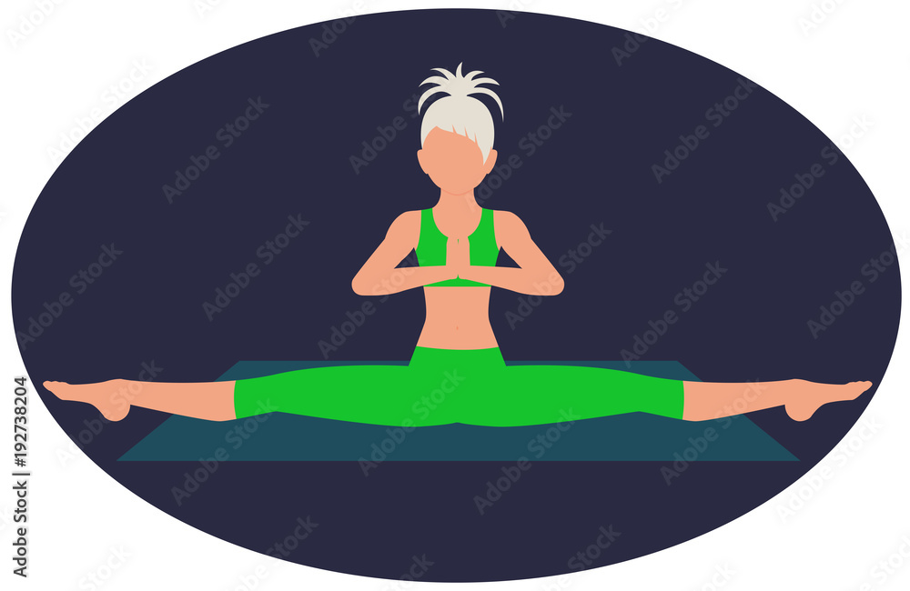 Girl sitting on a twine on dark blue background Girl sitting on a twine on dark blue background