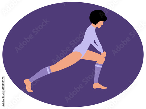 Girl doing an exercise lunge