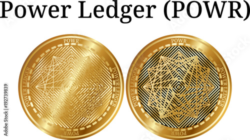 Set of physical golden coin Power Ledger (POWR) photo