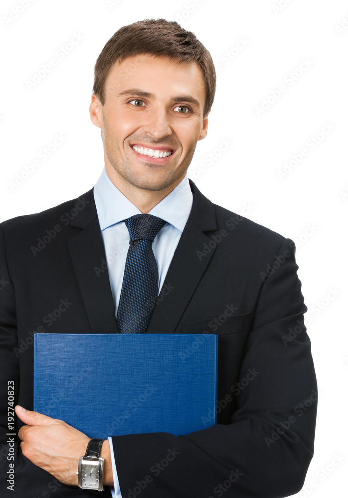 Business man with folder, on white Business man with folder, on white