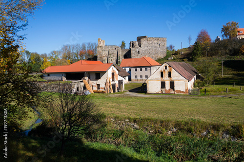 Borotin Castle Ruins in sunny autumn day, South Bohemian region, Czech Republic
