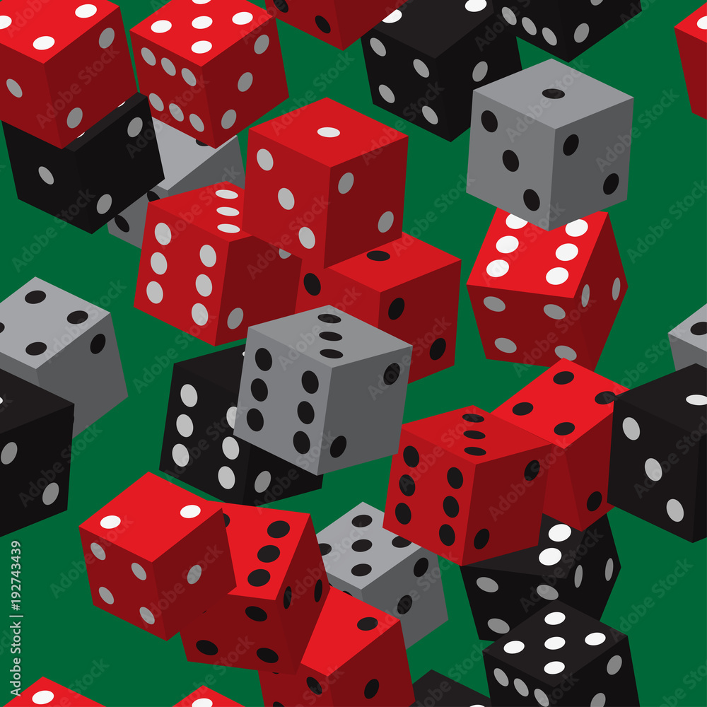 Red Black Grey Dice Seamless Pattern Red Black Grey Dice Seamless Pattern