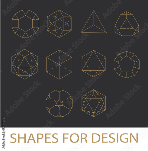 White Stroke Geometric Shapes Icons