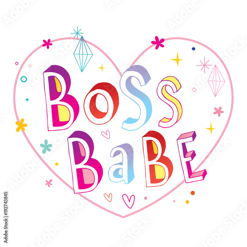 boss babe hand lettering design
