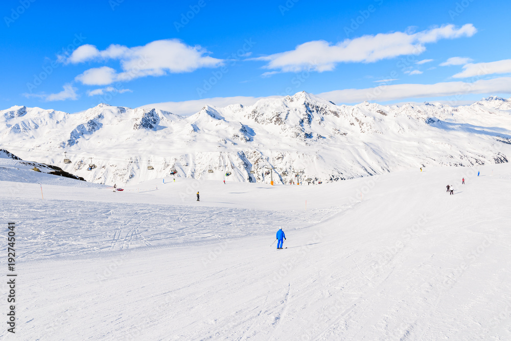 Beautiful ski slope and mountains in winter season in Hochgurgl-Obergurgl ski area, Tirol, Austria