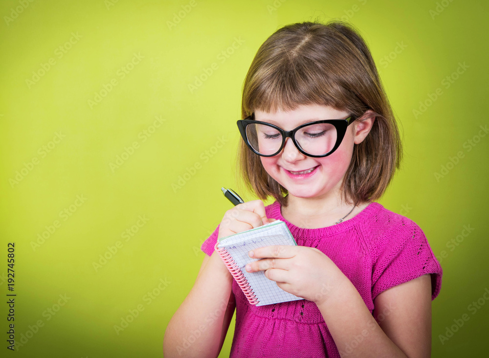 smiling little girl with glasses smiling little girl with glasses