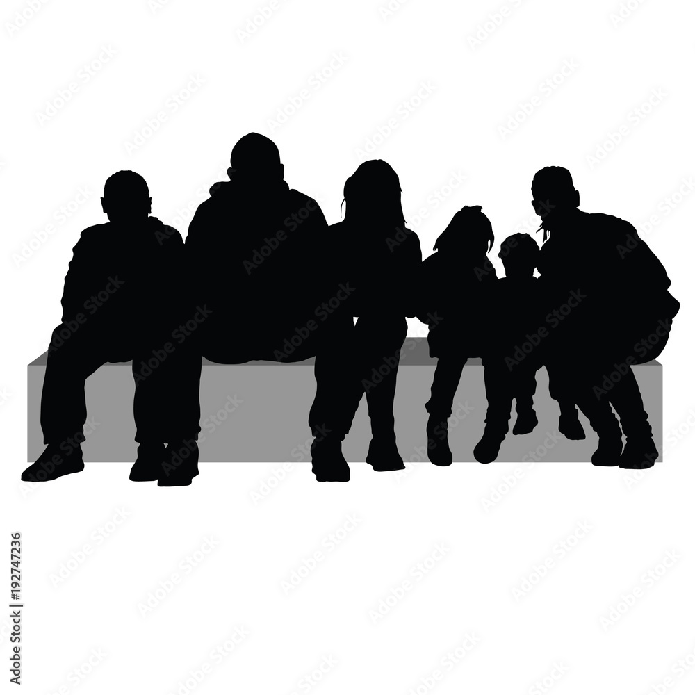 group of people sitting on a stone silhouette group of people sitting on a stone silhouette