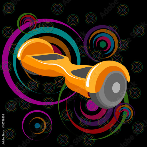 Vector illustration.Hoverboard, segway, gyroscooter gyroscope Flat style