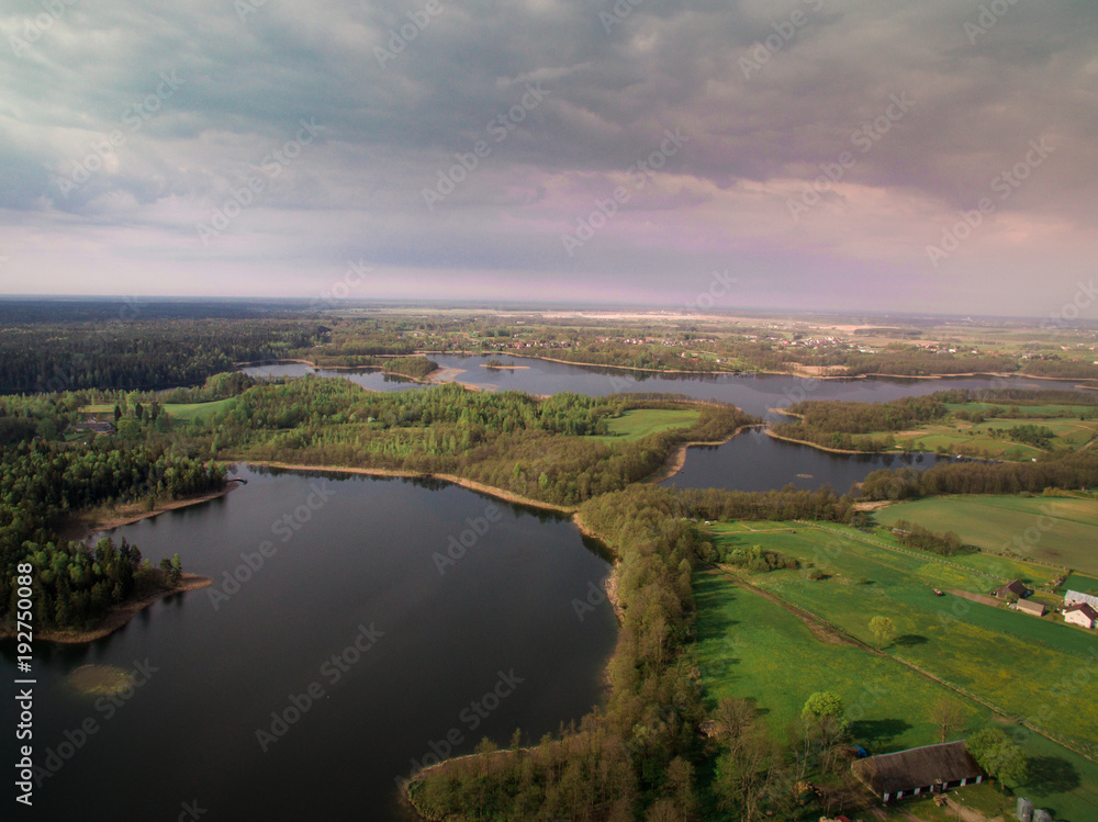 View of the river and forest from a height View of the river and forest from a height