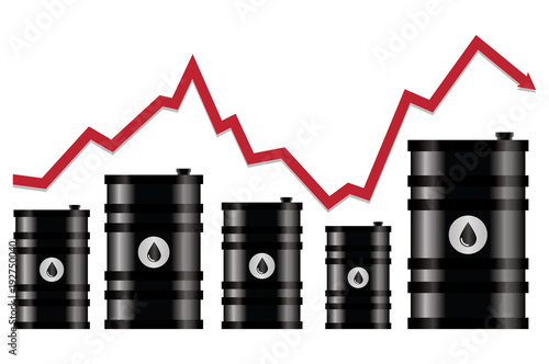 vector crude oil price financial chart