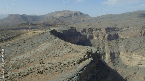 Fly above the Grand Canyon of Oman.Wadi Ghul, Oman ( aerial footage )