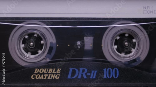 Audio Cassette in the Player. Close-up