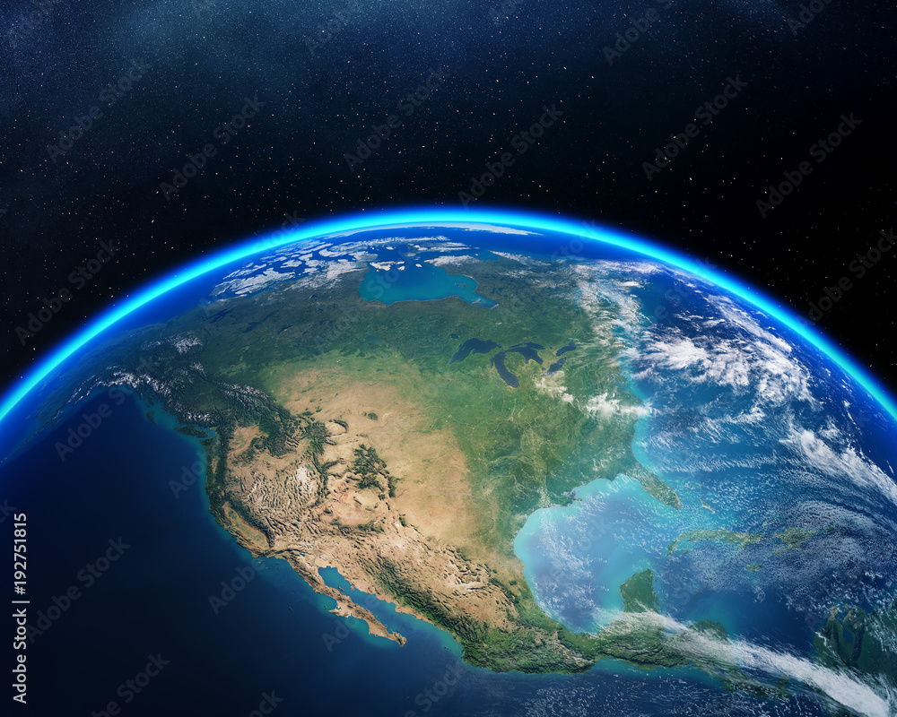 Fototapeta premium Ziemia z kosmosu Ameryka Północna