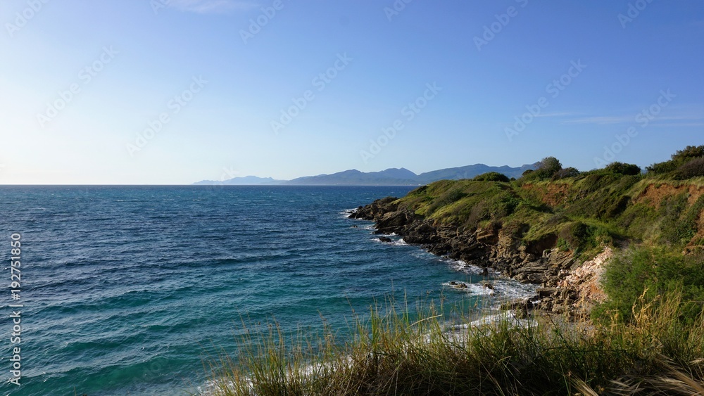 Wild Coast of the Ionian Sea in Mykonos, Greece 