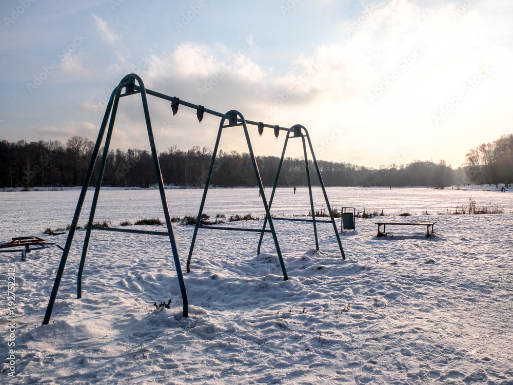 Winter in Timiriazevskij Park full of snow Winter in Timiriazevskij Park full of snow