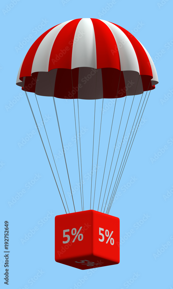 Obraz premium Discount Parachute Concept 5%