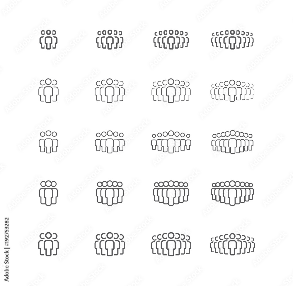 Obraz premium People group vector icon set