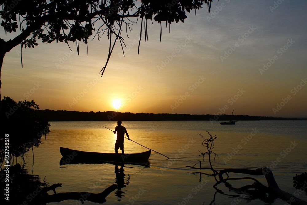 Fototapeta premium Sunset in Kenya - Mida Creek in Watamu