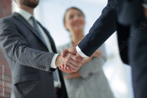 closeup of handshake of business partners