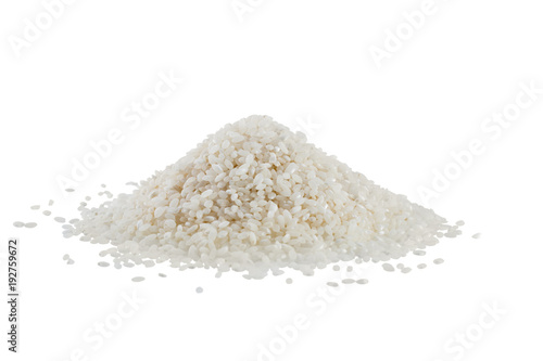 Pile of rice isolated on white