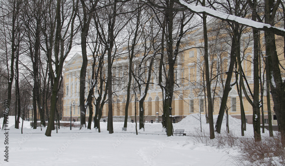 Russia, Saint Petersburg, Russian Museum in winter.