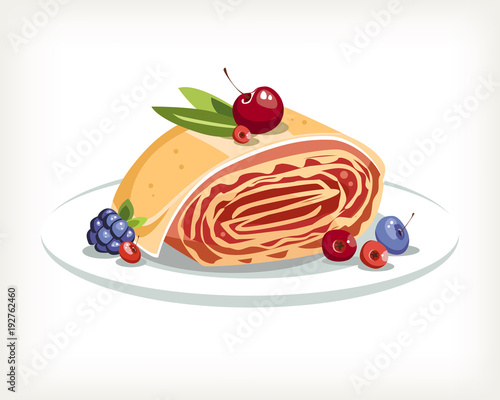 strudel bakery sweets with cherry and berries traditional austrian food