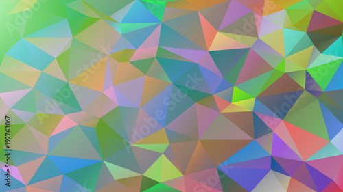 Abstract low poly background of triangles in Cold  multicolor  rainbow colors. Substrate for design. 16 9
