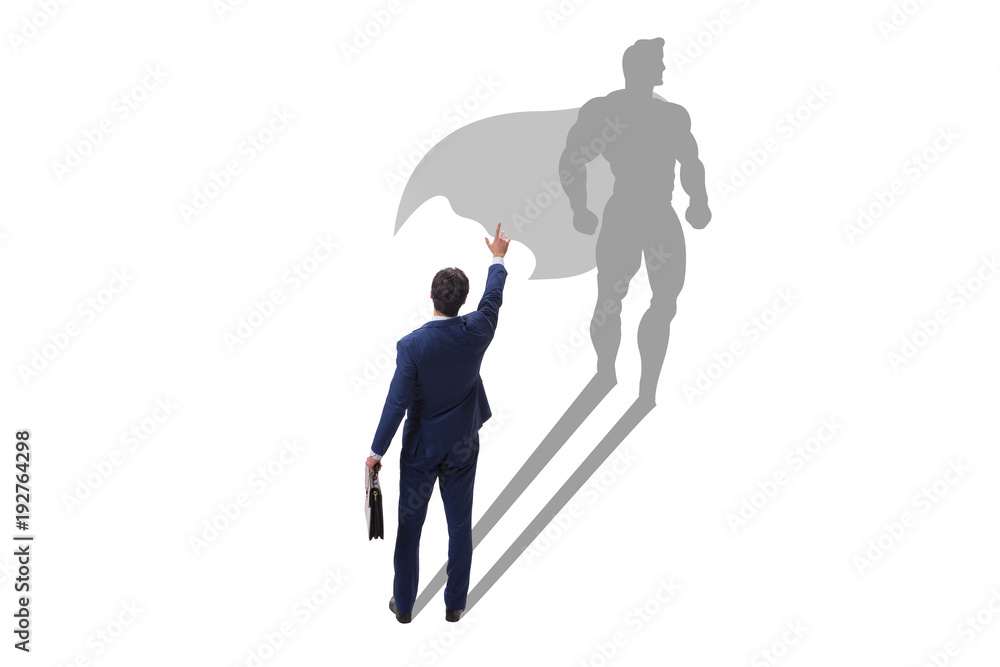 Businessman with aspiration of becoming superhero Businessman with aspiration of becoming superhero