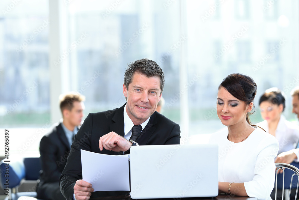 business partners working together in office business partners working together in office
