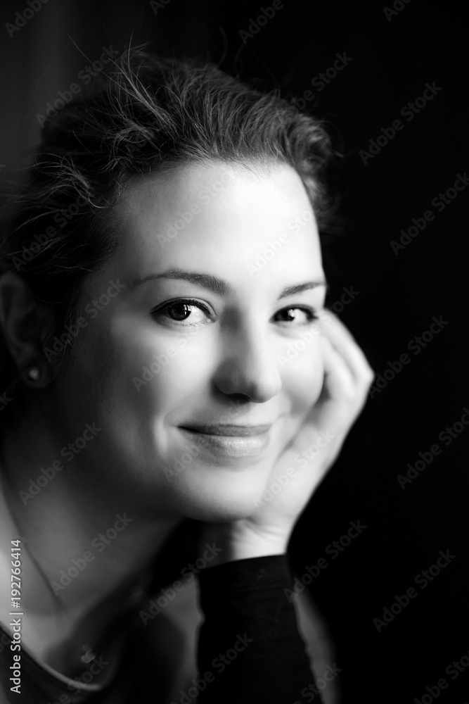 Classic Beauty... Black and White Portrait of a Woman, with Natural Window Light Classic Beauty... Black and White Portrait of a Woman, with Natural Window Light
