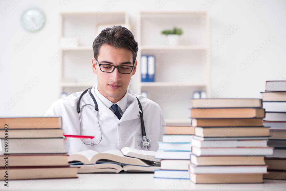 Medical student preparing for university exams Medical student preparing for university exams