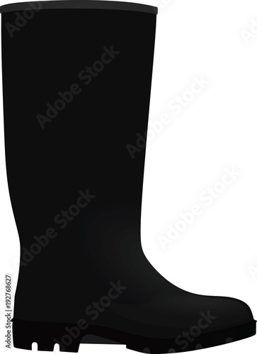 Black wellie. vector illustration