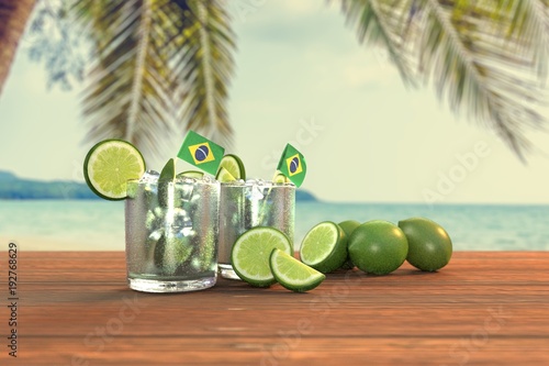 Brazilian Caipirinha And Beach #1 - Photo Realistic (3d Rendered)