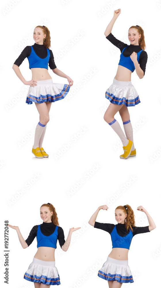Cheerleader isolated on the white background Cheerleader isolated on the white background