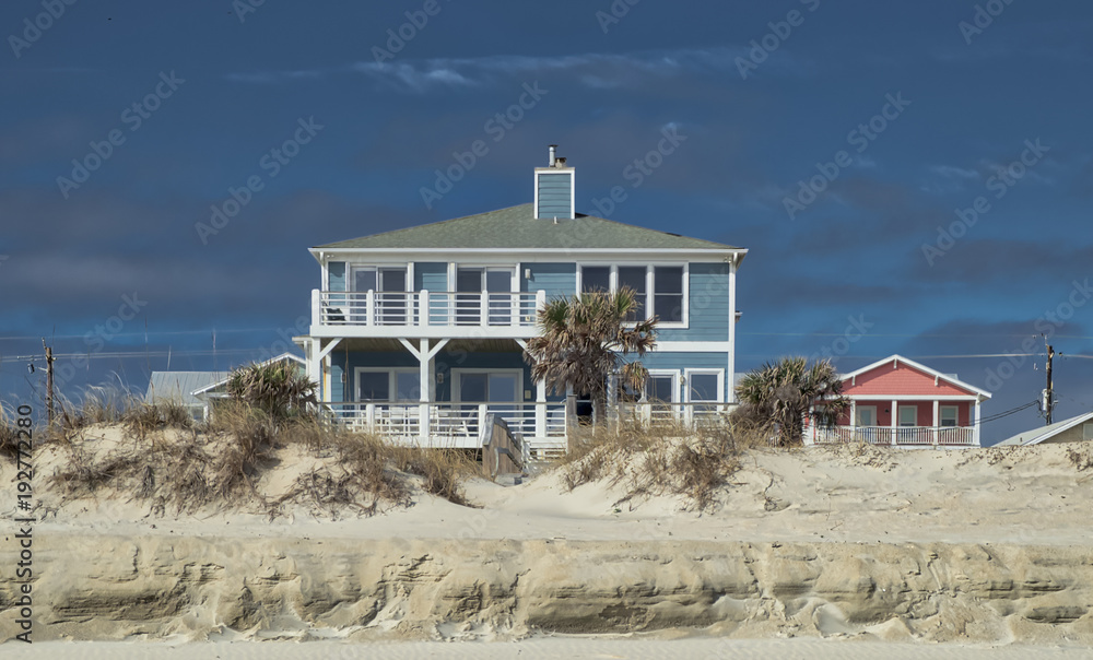 Blue Beach House With Blue Sky Blue Beach House With Blue Sky
