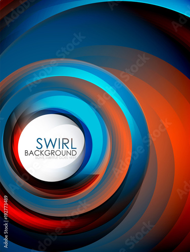 Spiral swirl flowing lines 3d effect abstract background