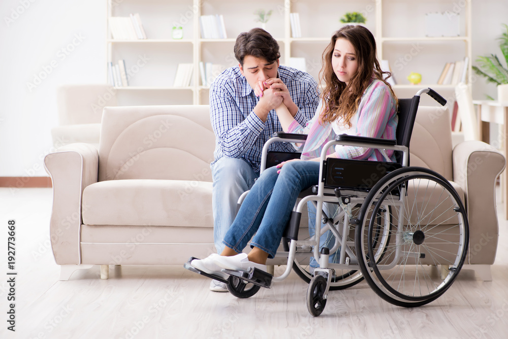 Desperate disabled person on wheelchair Desperate disabled person on wheelchair