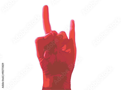 Mano vectorizada haciendo el símbolo del rock
