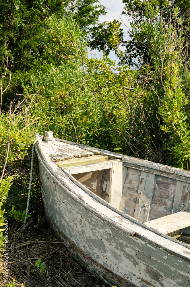 beach boat abandoned falling apart