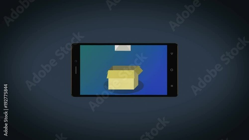 Stylish Phone send Mail, Newsletter,Social Media or viral Message into an inbox via hand touch Animation Loop 4K