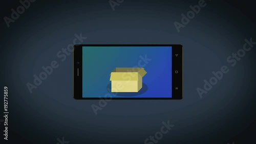 Stylish Phone send Mail, Newsletter,Social Media or viral Message into an inbox via hand touch Animation Loop 4K