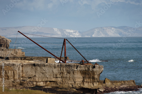 PORTLAND BILL, DORSET/UK - FEBRUARY 16  : View of an Old Winch at Portland Bill  Dorset UK on February 16, 2018