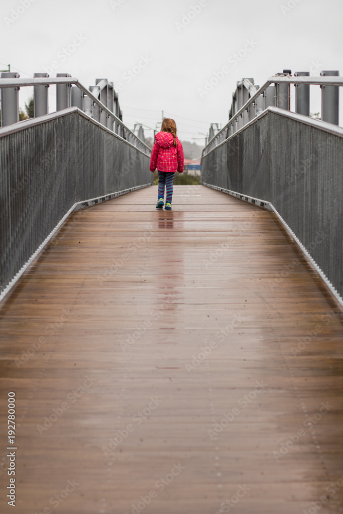 walking on bridge