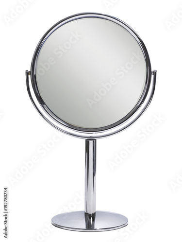 Round table mirror on a white background