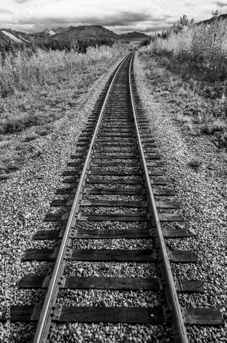Train Tracks in black and White