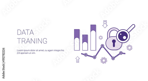 Data Traning Web Banner With Copy Space Business Finance Analysis Concept Vector Illustration
