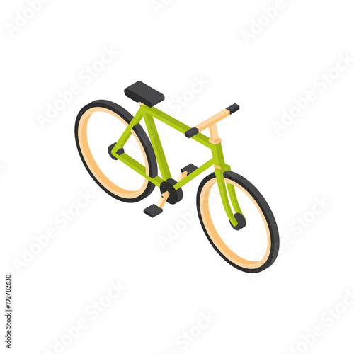 Bicycle Icon Isometric Isolated Mountain Travel Concept Vector Illustration